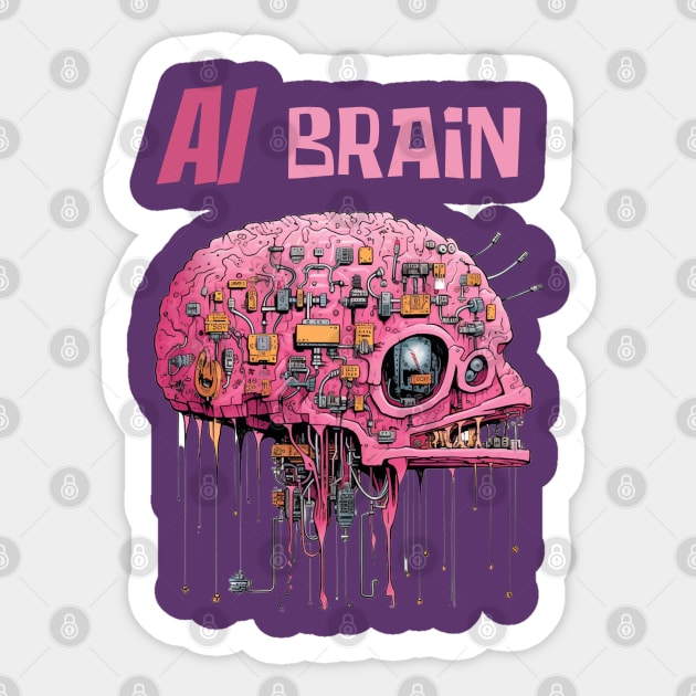 AI Brain Sticker by FrogandFog